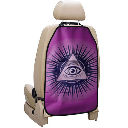 Purple Eye of Providence Print Car Seat Organizers