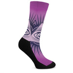 Purple Eye of Providence Print Crew Socks