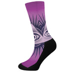 Purple Eye of Providence Print Crew Socks