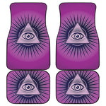 Purple Eye of Providence Print Front and Back Car Floor Mats