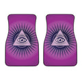 Purple Eye of Providence Print Front Car Floor Mats