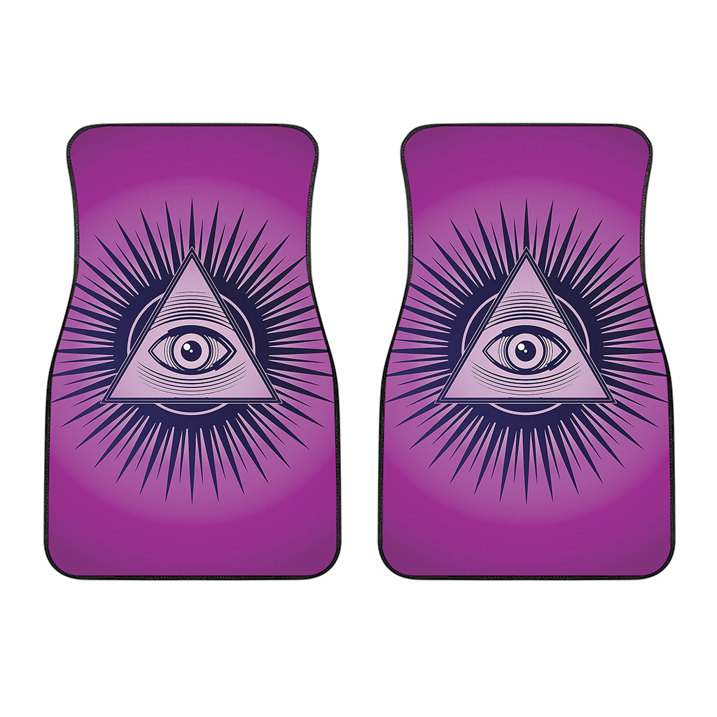 Purple Eye of Providence Print Front Car Floor Mats