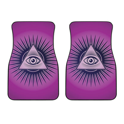 Purple Eye of Providence Print Front Car Floor Mats