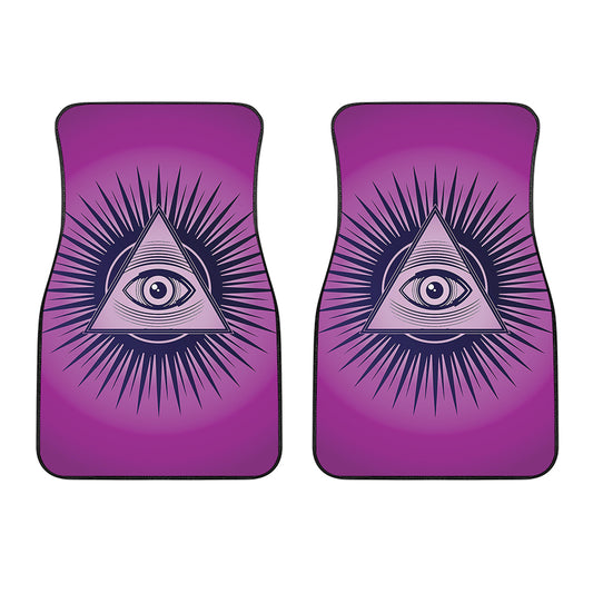 Purple Eye of Providence Print Front Car Floor Mats