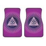 Purple Eye of Providence Print Front Car Floor Mats
