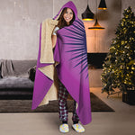 Purple Eye of Providence Print Hooded Blanket