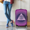Purple Eye of Providence Print Luggage Cover