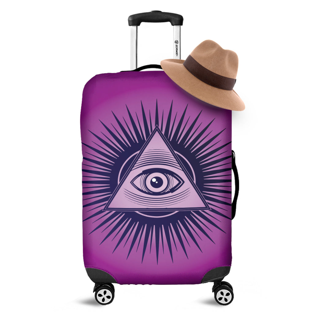 Purple Eye of Providence Print Luggage Cover