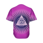 Purple Eye of Providence Print Men's Baseball Jersey