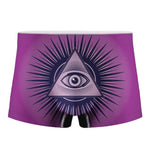 Purple Eye of Providence Print Men's Boxer Briefs