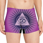 Purple Eye of Providence Print Men's Boxer Briefs