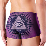 Purple Eye of Providence Print Men's Boxer Briefs