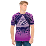 Purple Eye of Providence Print Men's T-Shirt