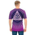 Purple Eye of Providence Print Men's T-Shirt
