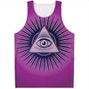 Purple Eye of Providence Print Men's Tank Top