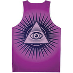 Purple Eye of Providence Print Men's Tank Top