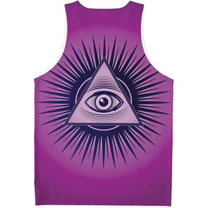 Purple Eye of Providence Print Men's Tank Top