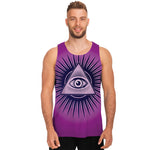 Purple Eye of Providence Print Men's Tank Top