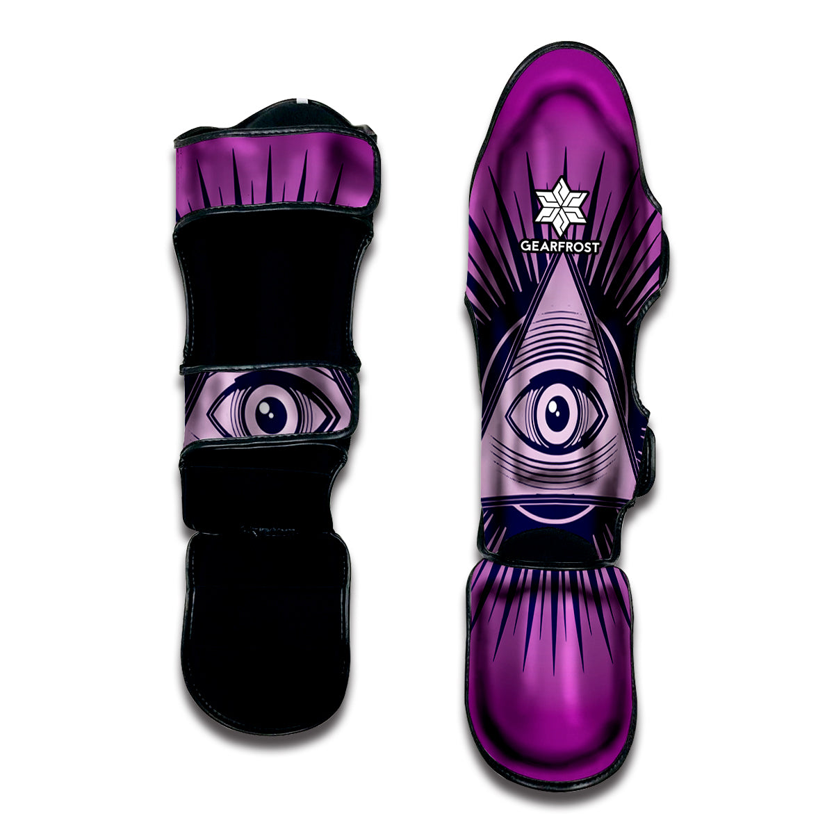 Purple Eye of Providence Print Muay Thai Shin Guard