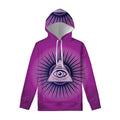 Purple Eye of Providence Print Pullover Hoodie