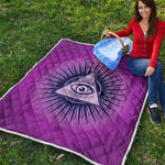 Purple Eye of Providence Print Quilt