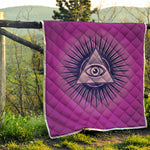 Purple Eye of Providence Print Quilt