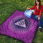 Purple Eye of Providence Print Quilt