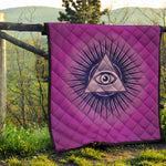 Purple Eye of Providence Print Quilt