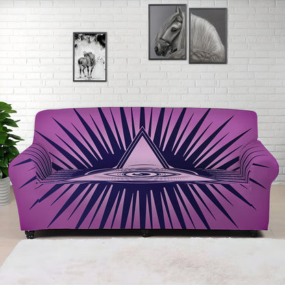 Purple Eye of Providence Print Sofa Cover