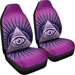 Purple Eye of Providence Print Universal Fit Car Seat Covers