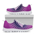 Purple Eye of Providence Print White Running Shoes