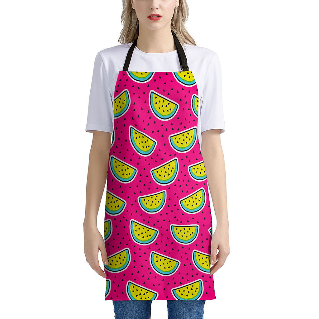 Purple Fancy Watermelon Pattern Print Apron