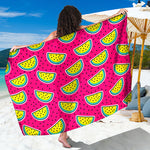Purple Fancy Watermelon Pattern Print Beach Sarong Wrap