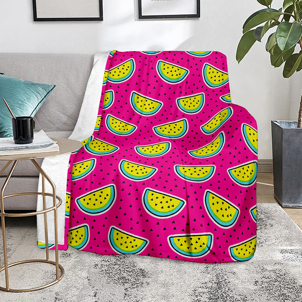 Purple Fancy Watermelon Pattern Print Blanket