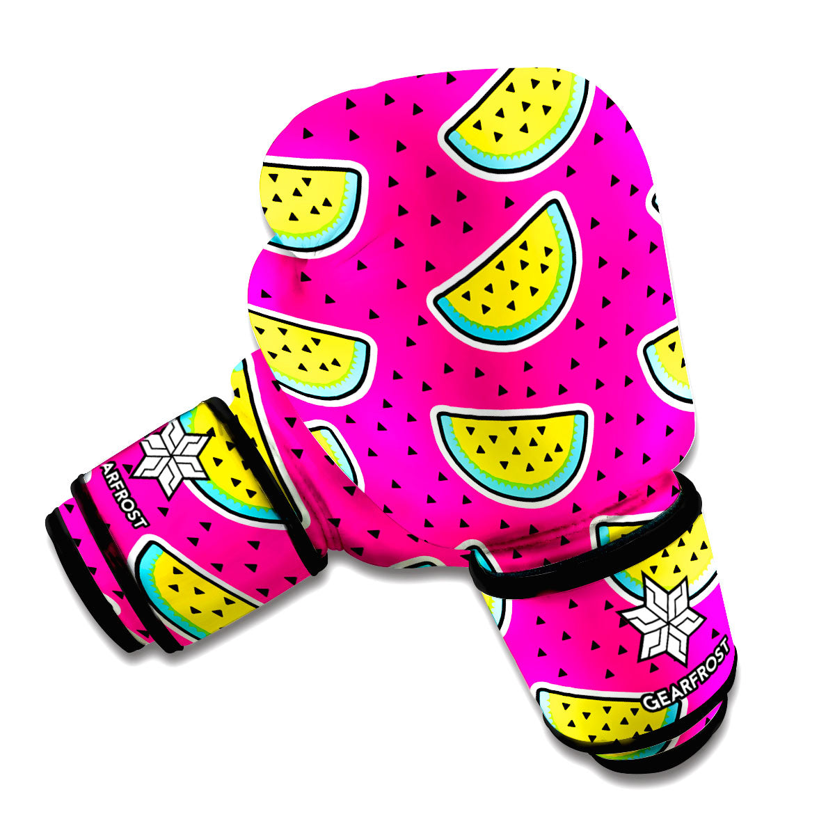 Purple Fancy Watermelon Pattern Print Boxing Gloves