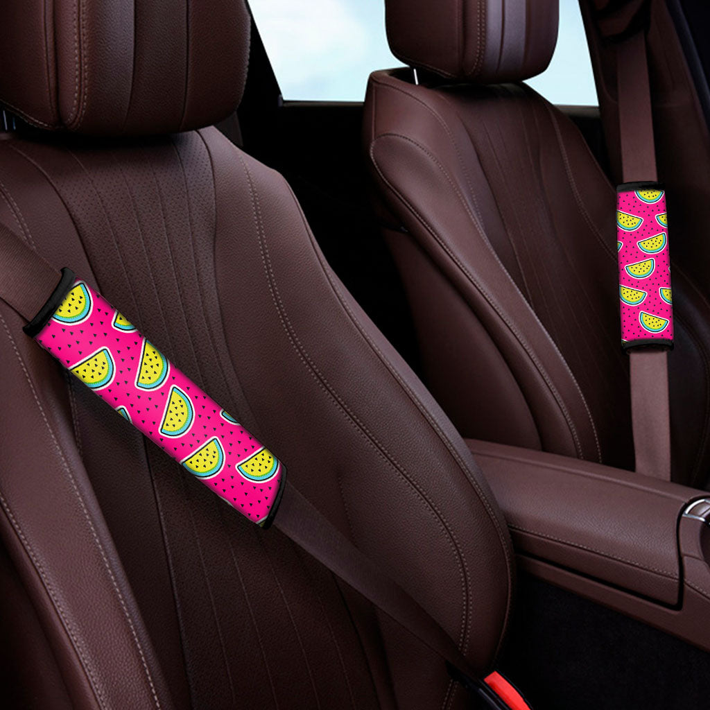 Purple Fancy Watermelon Pattern Print Car Seat Belt Covers