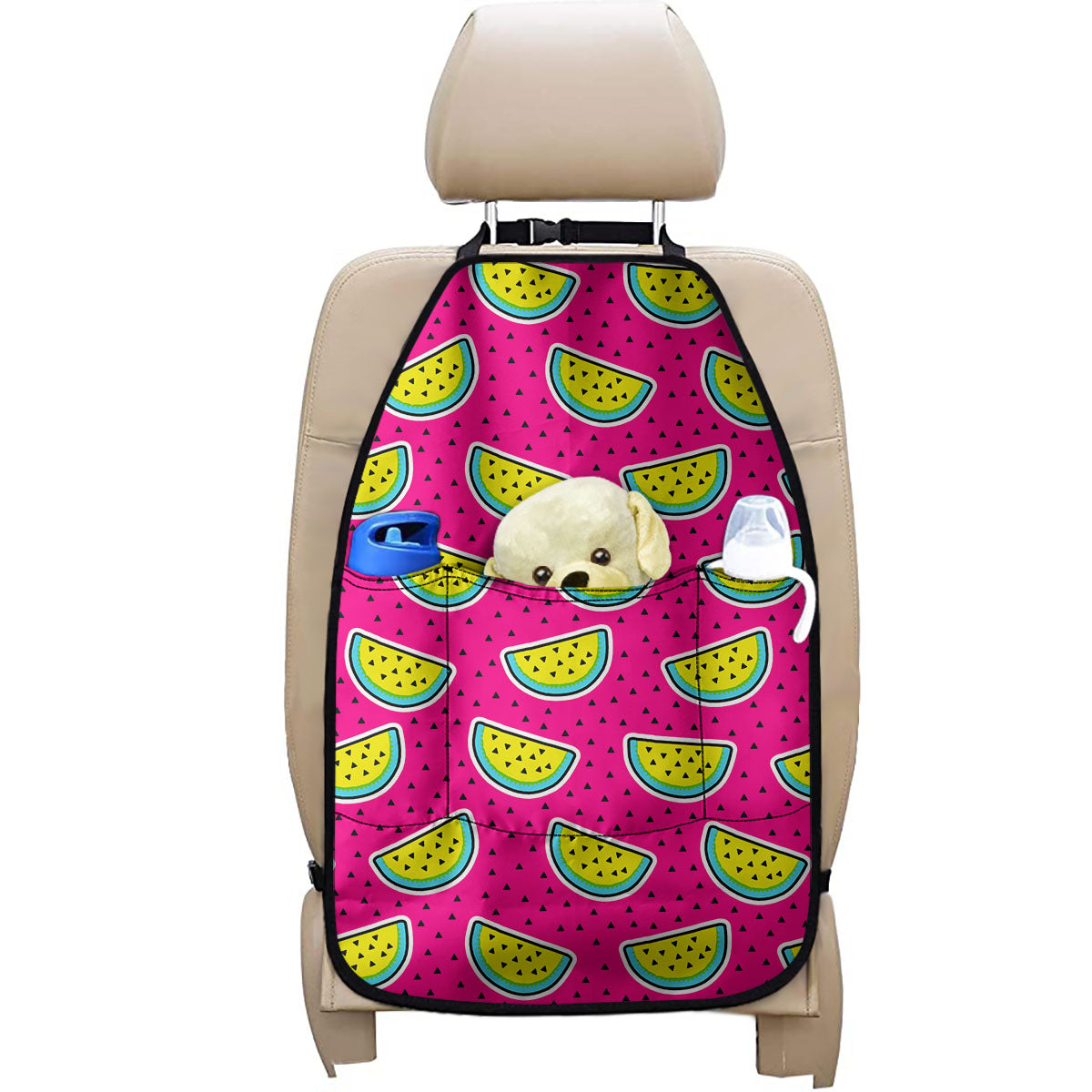 Purple Fancy Watermelon Pattern Print Car Seat Organizers