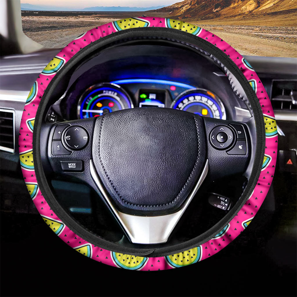 Purple Fancy Watermelon Pattern Print Car Steering Wheel Cover