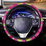 Purple Fancy Watermelon Pattern Print Car Steering Wheel Cover