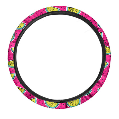 Purple Fancy Watermelon Pattern Print Car Steering Wheel Cover