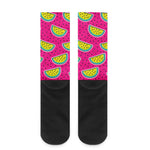 Purple Fancy Watermelon Pattern Print Crew Socks