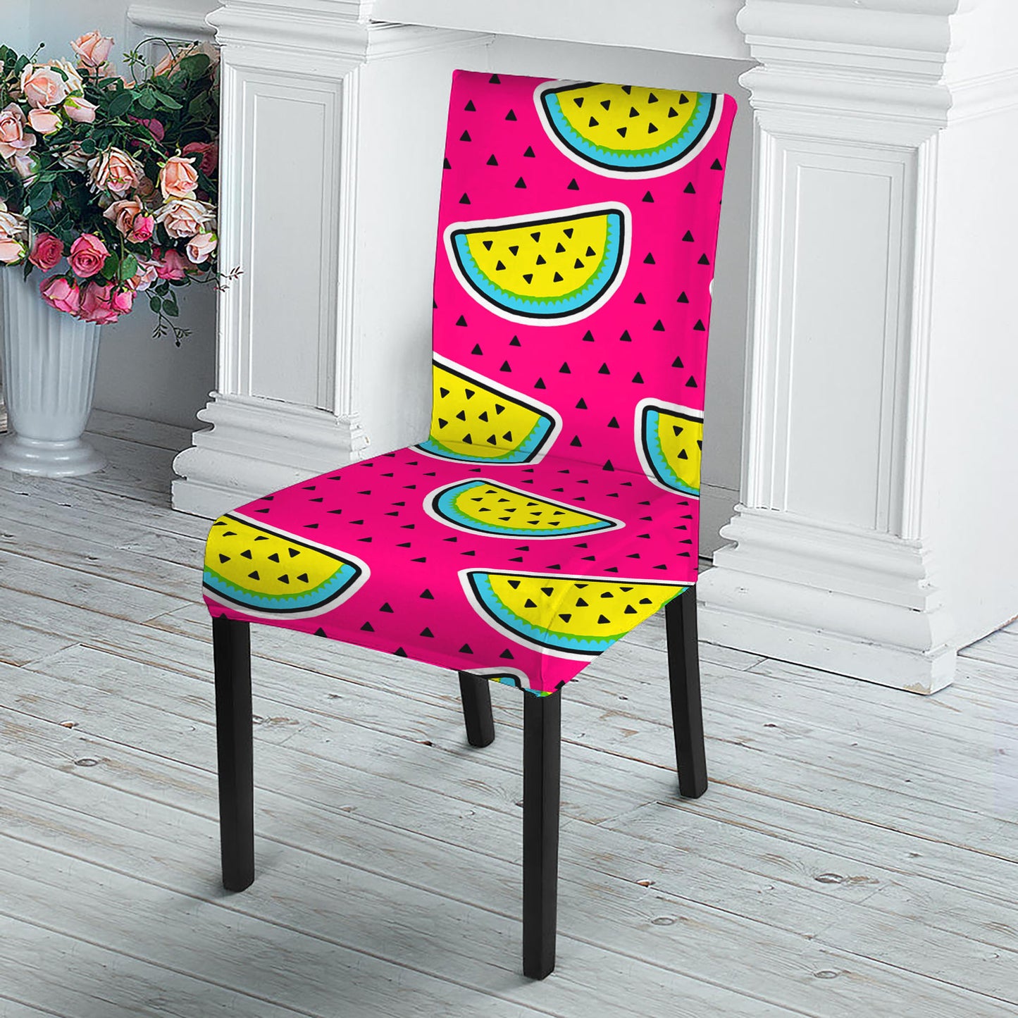 Purple Fancy Watermelon Pattern Print Dining Chair Slipcover