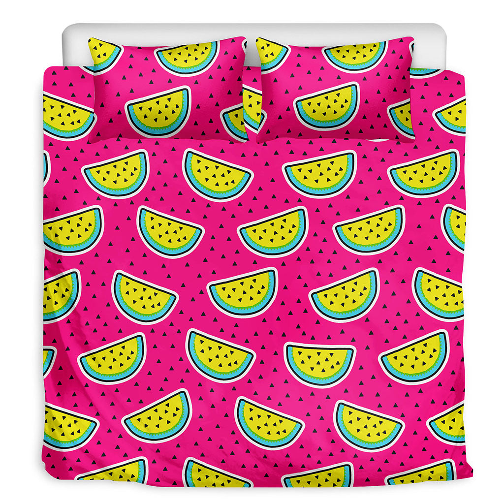Purple Fancy Watermelon Pattern Print Duvet Cover Bedding Set
