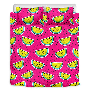 Purple Fancy Watermelon Pattern Print Duvet Cover Bedding Set