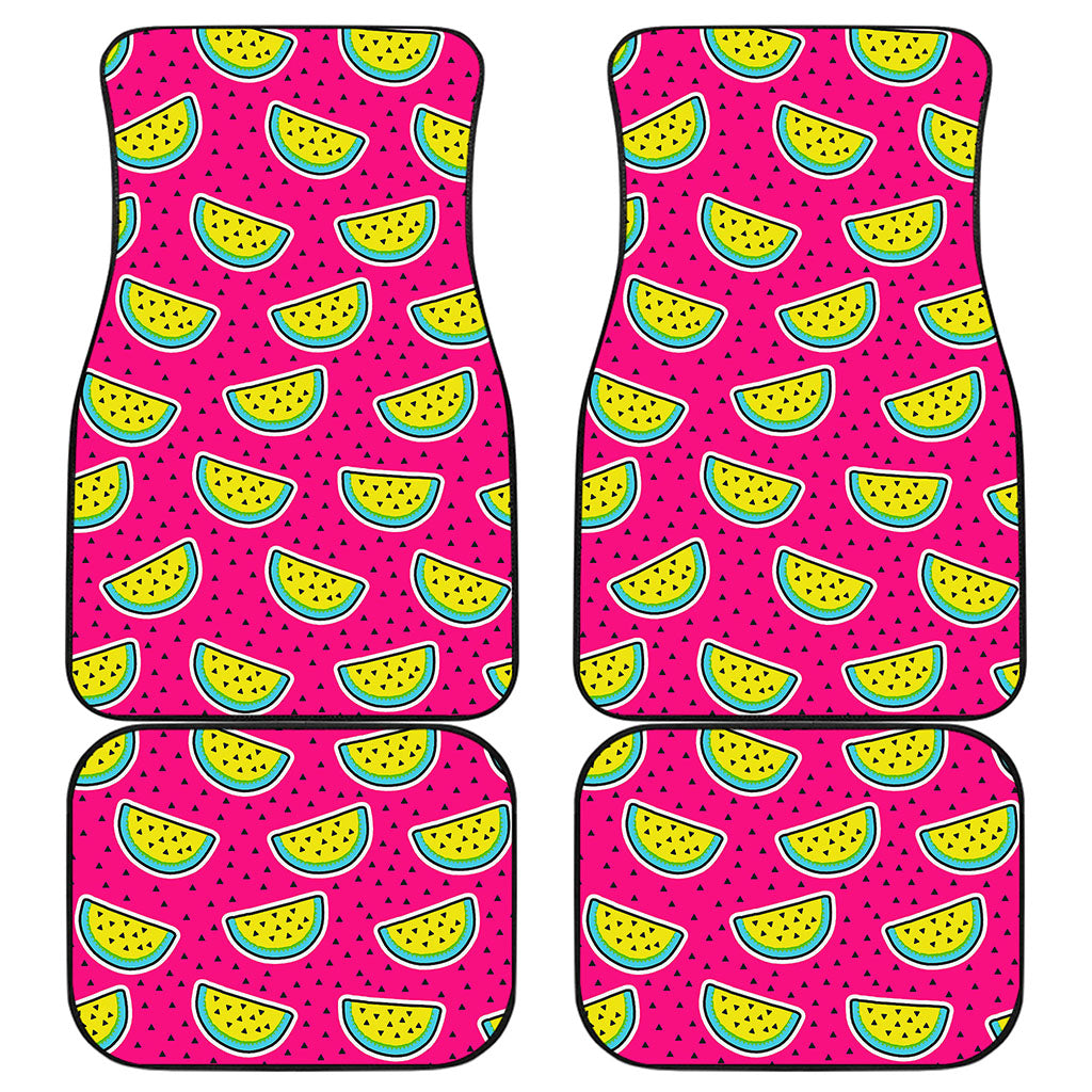 Purple Fancy Watermelon Pattern Print Front and Back Car Floor Mats