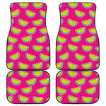 Purple Fancy Watermelon Pattern Print Front and Back Car Floor Mats