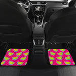 Purple Fancy Watermelon Pattern Print Front and Back Car Floor Mats