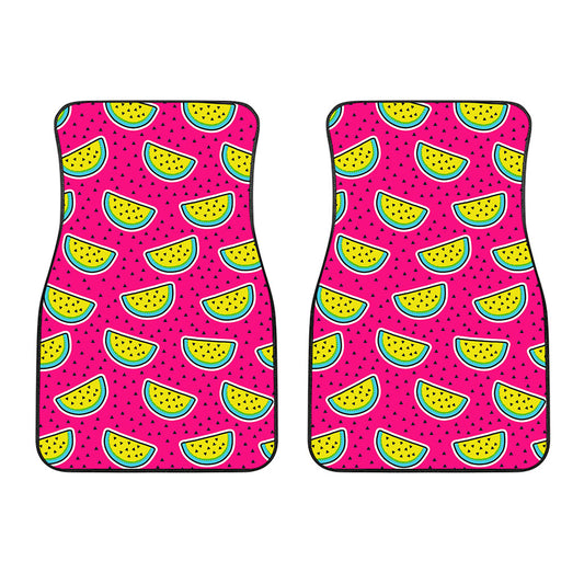 Purple Fancy Watermelon Pattern Print Front Car Floor Mats