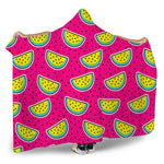 Purple Fancy Watermelon Pattern Print Hooded Blanket