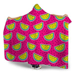 Purple Fancy Watermelon Pattern Print Hooded Blanket